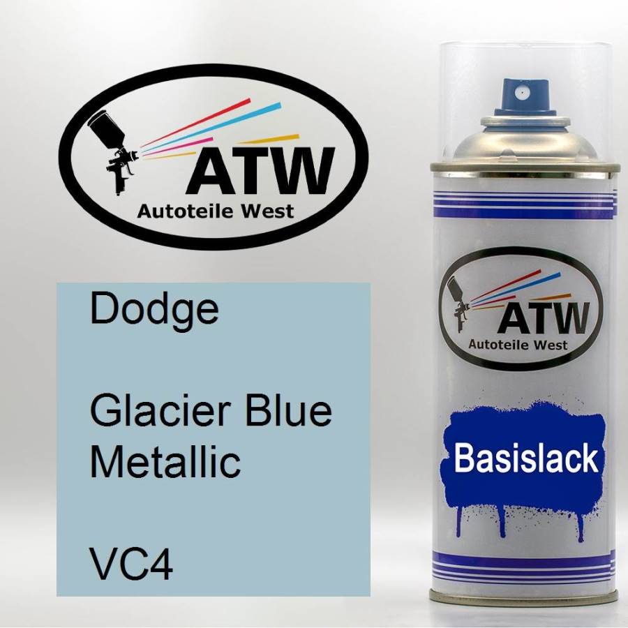 Dodge, Glacier Blue Metallic, VC4: 400ml Sprühdose, von ATW Autoteile West.